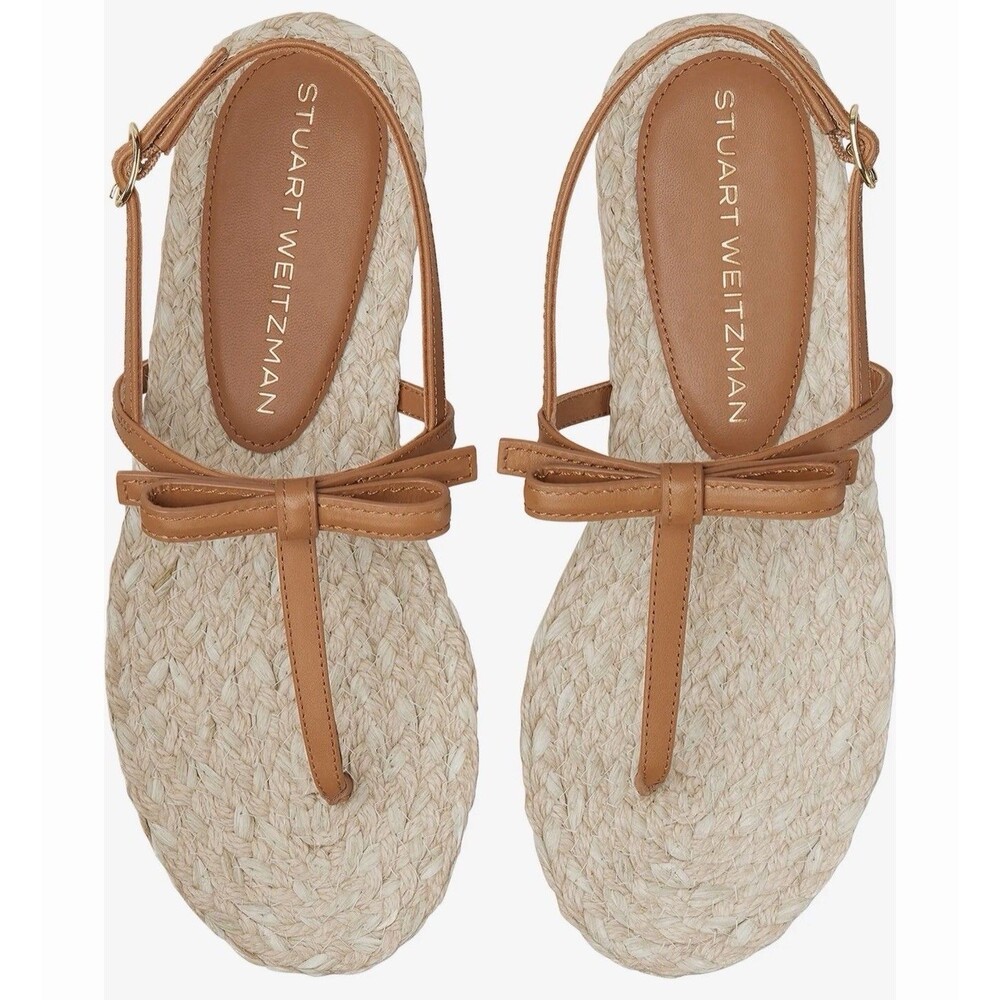 Stuart Weitzman Women Felicity Slingback Espadrille Sandal Sz 8 Macchiato NWOB - Picture 2 of 7